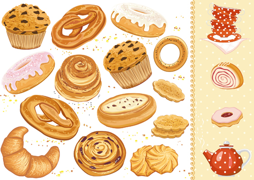 500x355 Tasty Cakes And Biscuits Vector Material Free Download