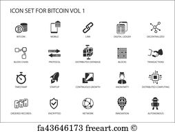 254x194 Free Art Print Of Cryptocurrency Vector Icons. Different