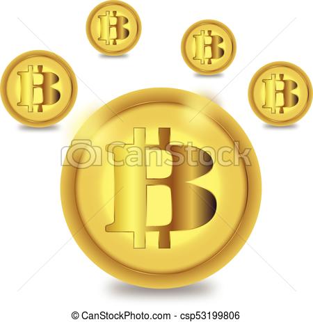 450x463 Golden Bitcoin Vector Illustration.