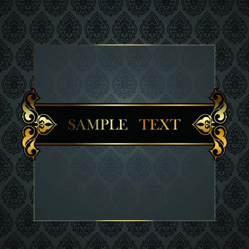 500x500 Black Golden Ornate Backgrounds Vector 03 Free Download
