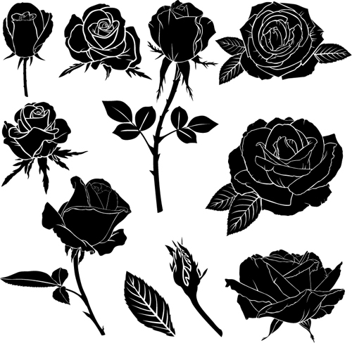500x488 Black Rose Vector Illustration Free Download