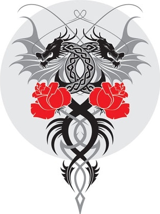 315x420 Dragon And The Rose Vector Free Vector In Adobe Illustrator Ai