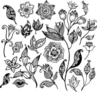 388x368 Black And White Flower Pattern Vector Free Vector In Encapsulated