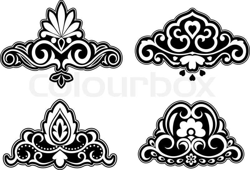 800x543 Flower Patterns And Borders For Design And Ornate Stock Vector