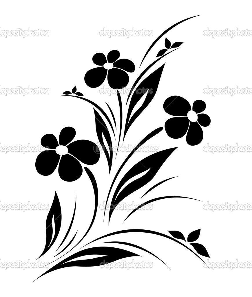 870x1024 Vector Flower Pattern On White Background Stock Vector