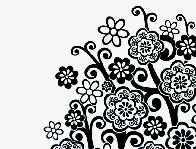 650x494 Black And White Vector Flowers, Flowers, Pattern, Shading Png And