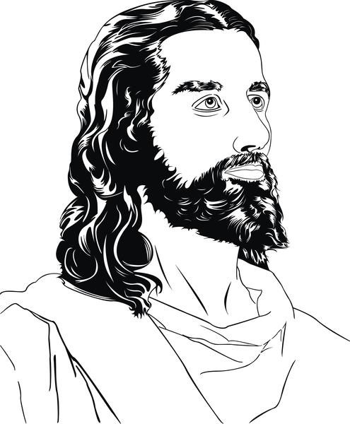 495x600 Free Vector Jesus Vector Black And White Illustrationfree Vectors