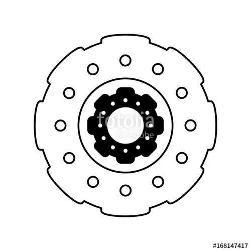 500x500 Two Gears Icon Image Vector Illustration Design Black And White