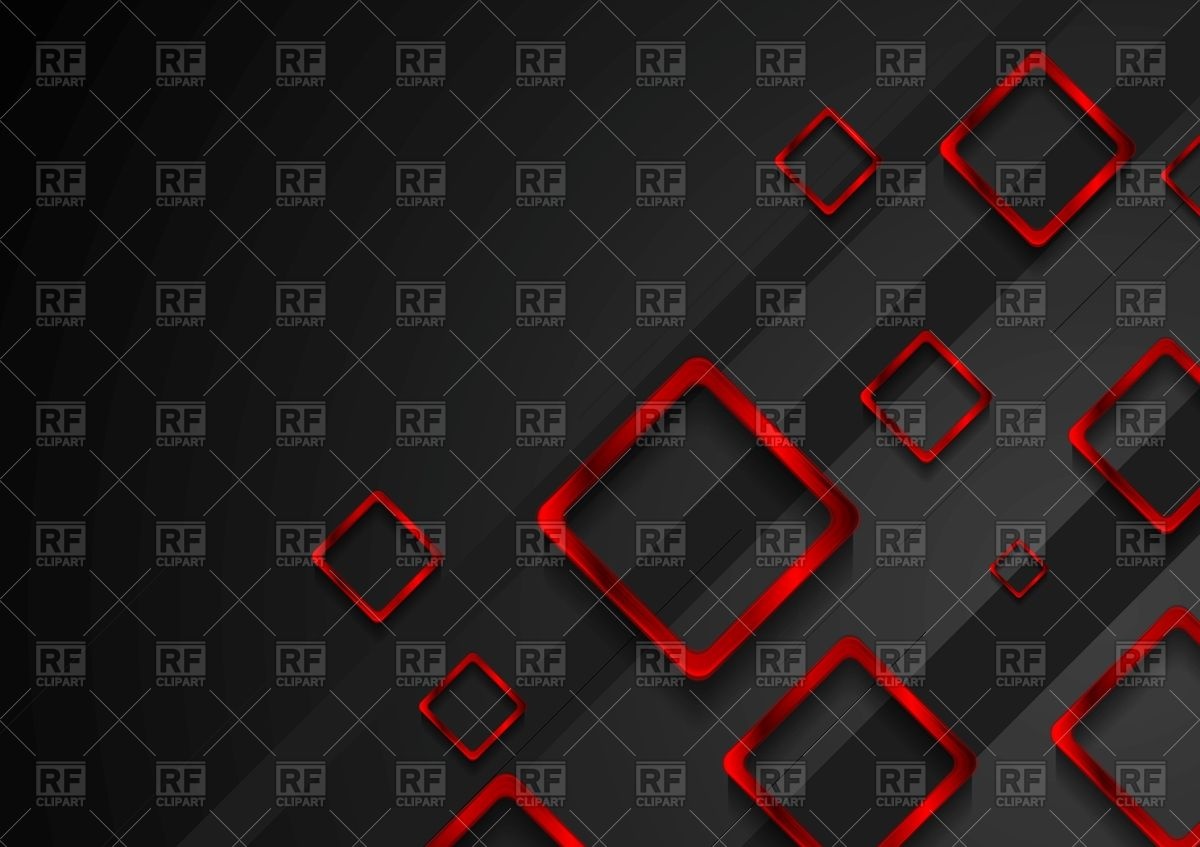 1200x847 Bright Red Metal Squares On Black Background Vector Image Vector
