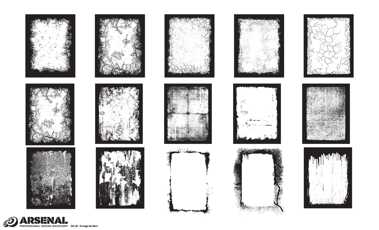 1270x770 Adobe Illustrator Grunge Borders Vector Pack