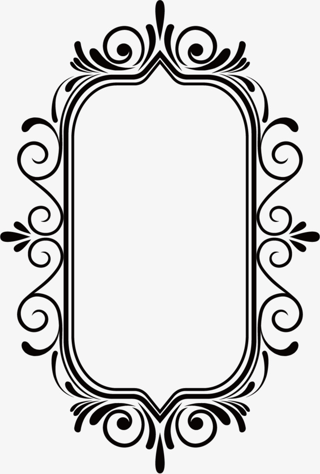 650x962 Ancient Black Border Classic Frame, Black Vector, Border Vector