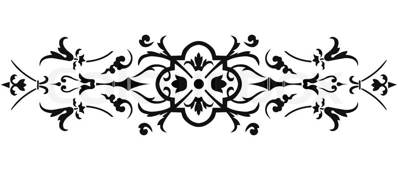 800x343 Vintage Vector Border Ornate On White Background Stock Vector