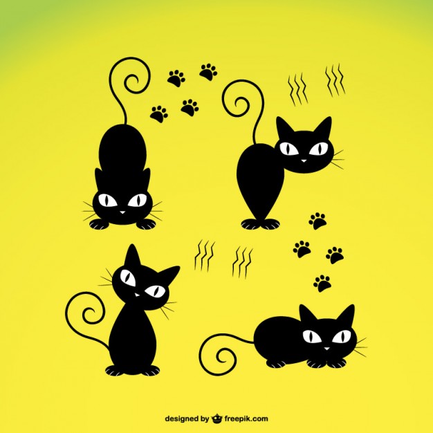 626x626 Cute Black Cat Vector Vector Free Download