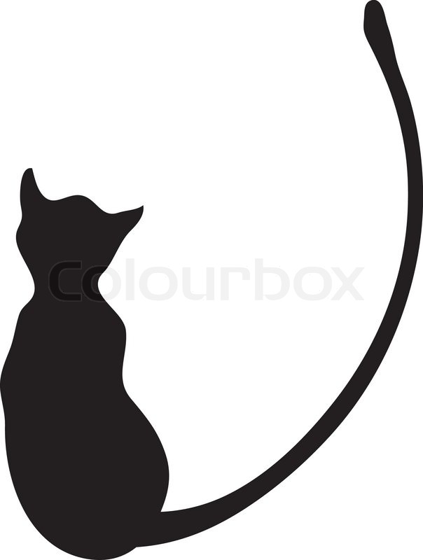 604x800 Silhouette Of A Black Cat, Vector Illustration Stock Vector