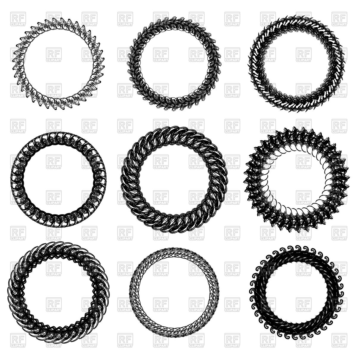 1200x1200 Set Of Decorative Circle Frames Vector Image Vector Artwork Of