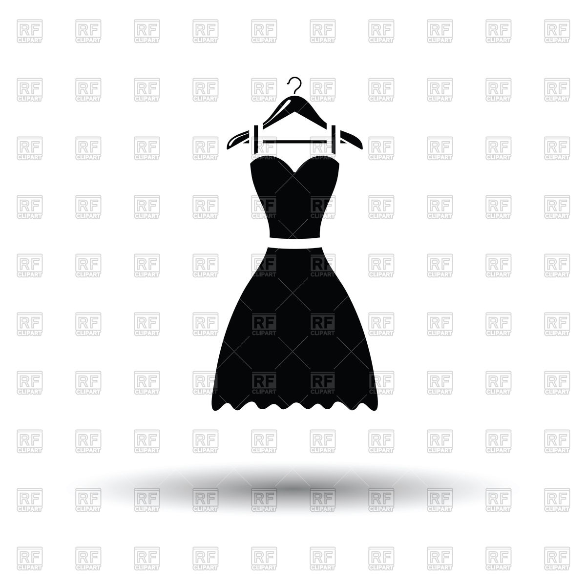 1200x1200 Elegant Black Dress On Hanger Vector Image Vector Artwork Of