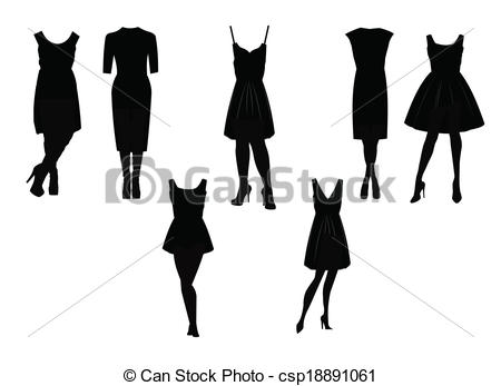 450x347 Little Black Dress In Silhouette Set .