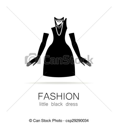 450x470 Black Dress Clipart Vector Art