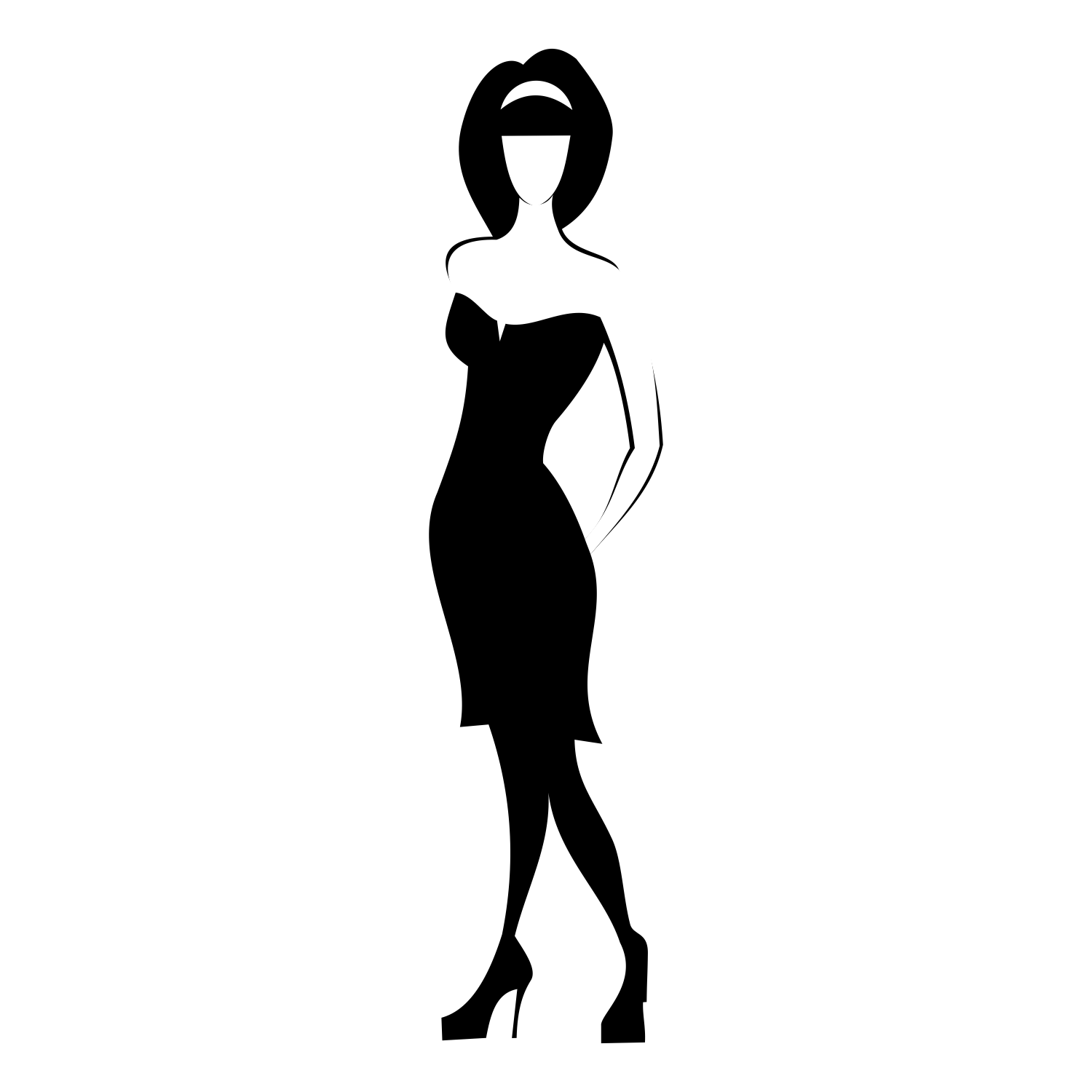 1500x1500 Vector For Free Use Woman In Black Dress