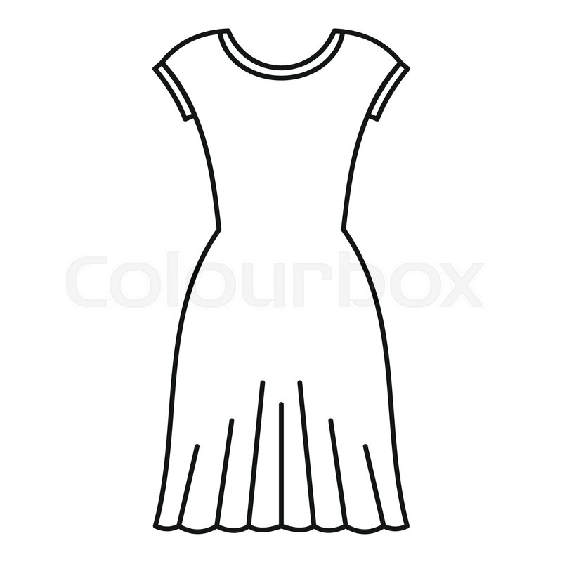 800x800 Woman Dress Icon. Outline Illustration Of Woman Dress Vector Icon