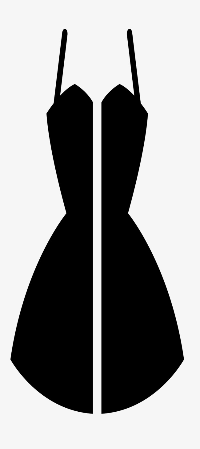 650x1455 Cartoon Black And White Small Dress Logo, Cartoon Vector, Black