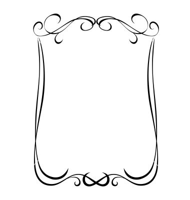 380x400 Simple Black Ornamental Decorative Frame Vector 1151945