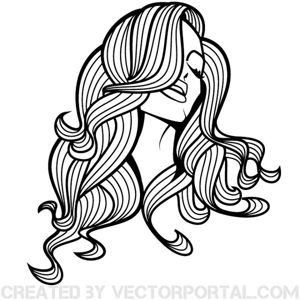 600x600 Beautiful Girl Vector Portrait