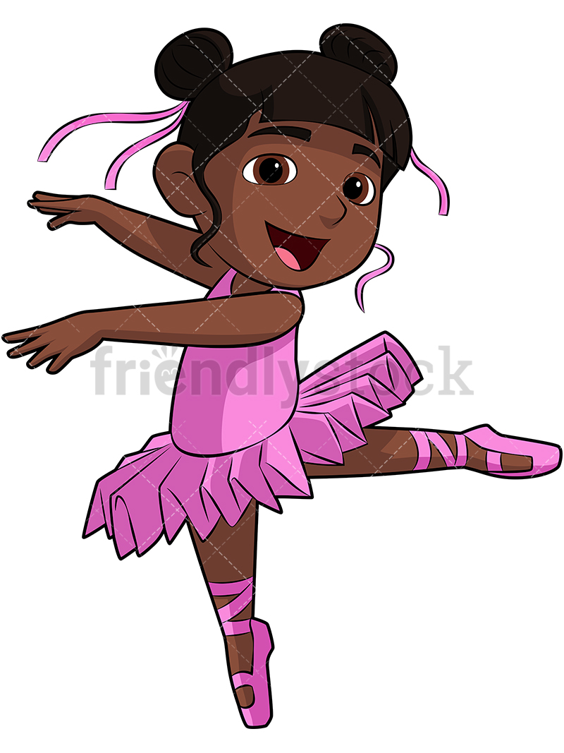 800x1067 Black Girl Ballerina Cartoon Vector Clipart