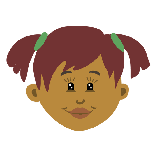 512x512 Black Girl Head Cartoon