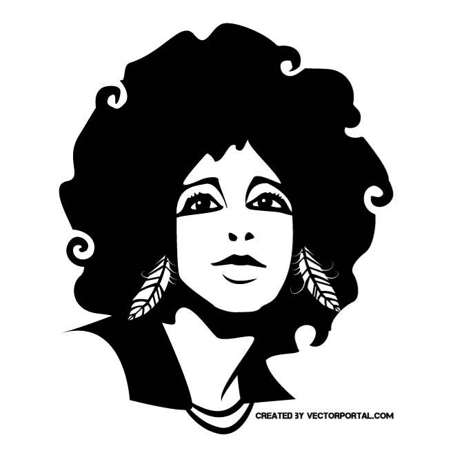 660x660 Afro Girl Vector Portrait