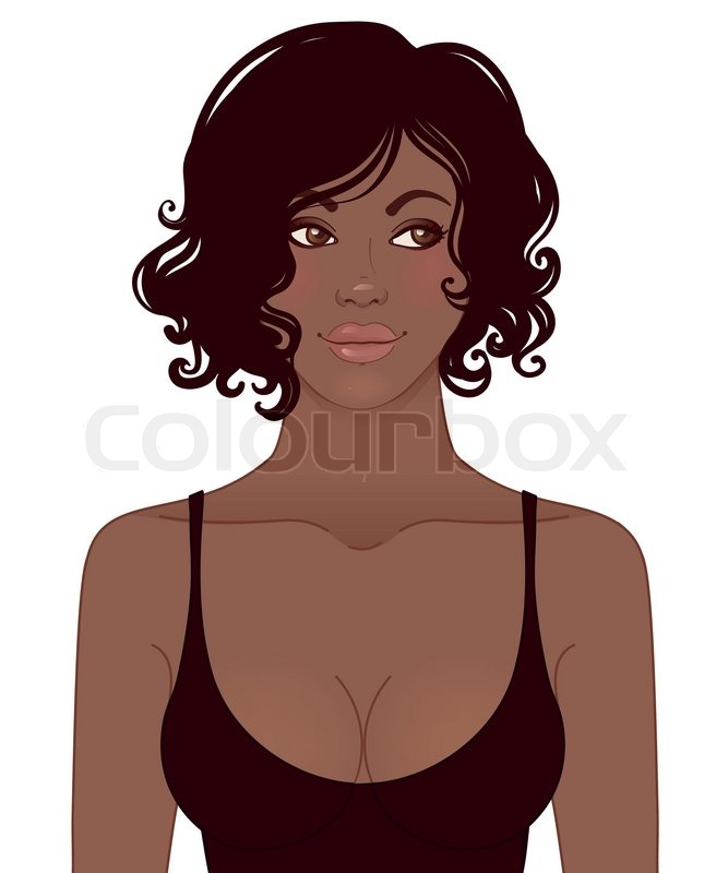 667x800 African American Pretty Girl Illustration Of Black Woman Stock
