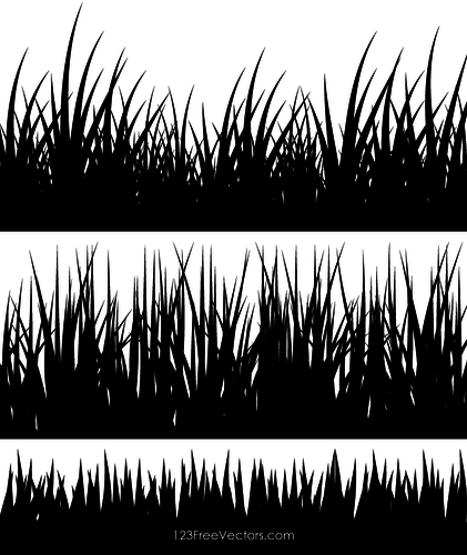 421x500 Black Grass Silhouette Public Domain Vectors