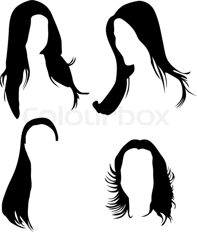 679x800 Women Hair Silhouette Vector Stock Vector Colourbox