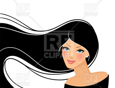 400x307 Beautiful Woman With Long Black Hair Vector Image Vector Artwork
