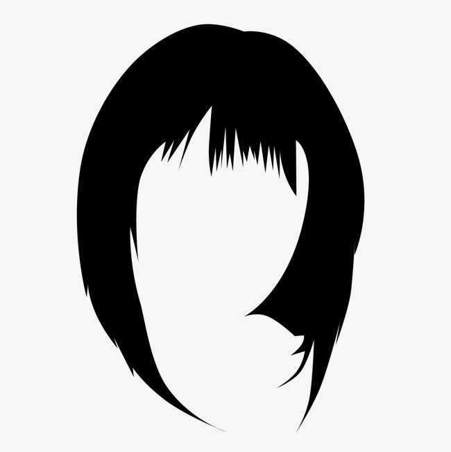 650x651 Black College Wind Girl Short Hair, Black Vector, Wind Vector