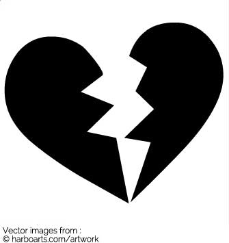 335x355 Broken Heart Clipart Vector