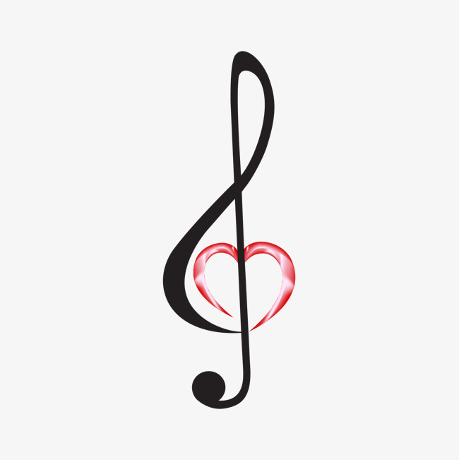 650x651 Black Heart Shape And Music Symbol, Black Vector, Heart Vector