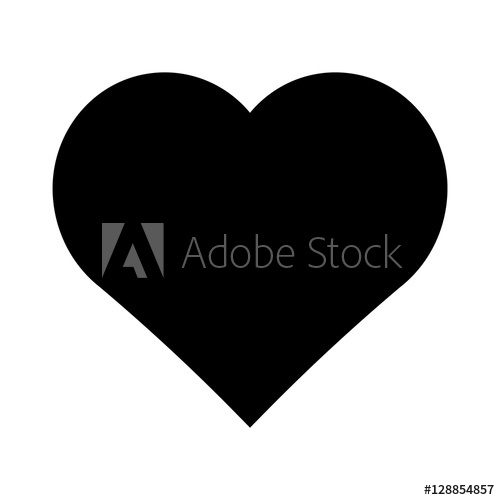 500x500 Black Heart Vector Icon.