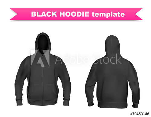 500x387 Black Hoodie Template
