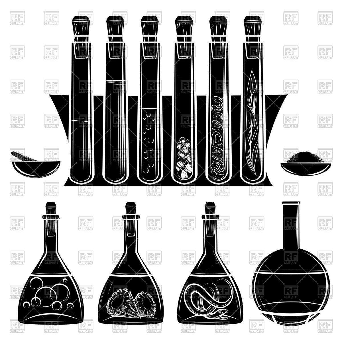 1200x1200 Science Lab Equipment Black Silhouettes Vector Image Vector