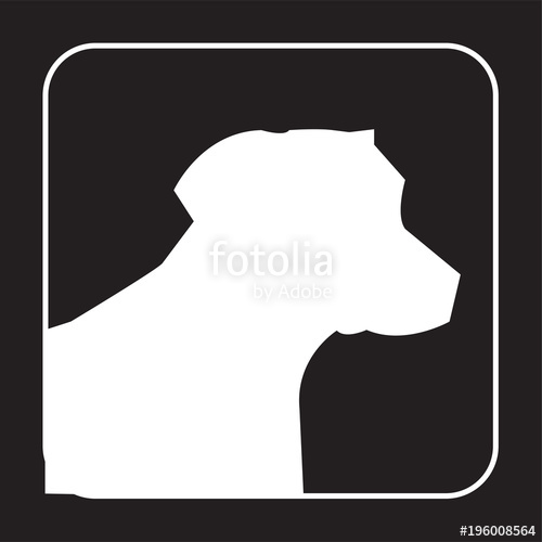 500x500 White Lab Head Silhouette On Black Background Stock Image And