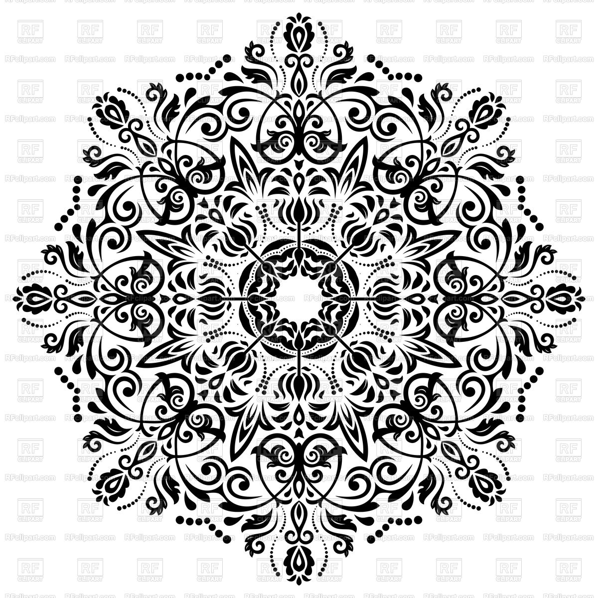 1200x1200 Damask Black Floral Lace Vector Image Vector Artwork Of