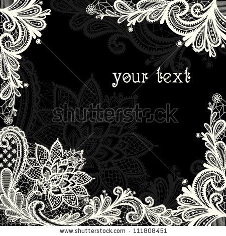 450x470 Lace Background With A Place For Text. Black And White Lace Vector