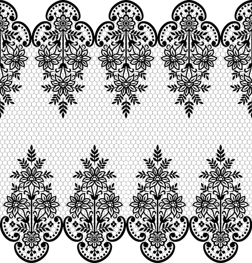 500x520 Seamless Black Lace Borders Vectors 02 Free Download