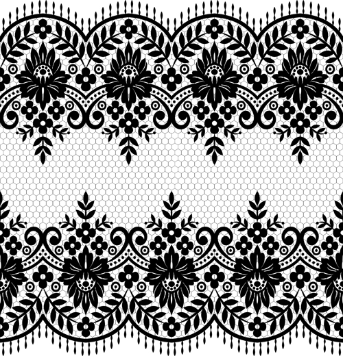500x520 Seamless Black Lace Borders Vectors 07 Free Download