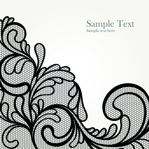 500x500 Black Lace Backgrounds Vector Material 02 Free Download