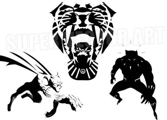 570x410 Black Panther Vector Clipart Silhouette Svg Eps Png Digital Etsy