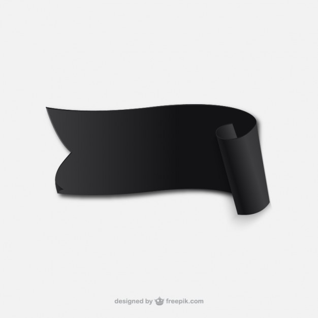 626x626 Realistic Black Ribbon Vector Free Download