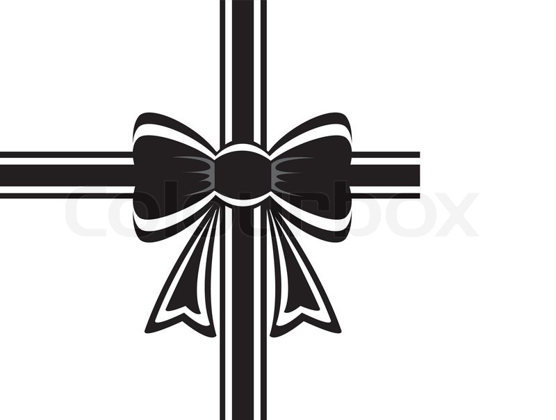 800x604 Vector Black Ribbon With Bow On White Stock Vector Colourbox