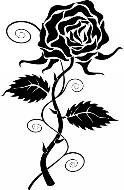 408x626 Black Rose Clipart Vector Free Download